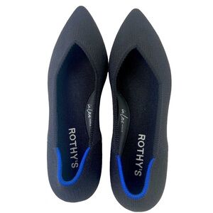 NEW! Rothy's The Point Black Women's Slip-On Shoes, Pointed-Toe Flats Size 6